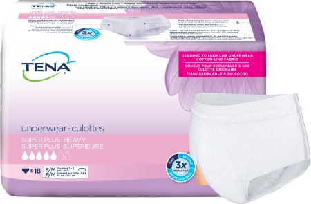 Adult Diapers -Tena Super Plus Protective Underwear for Women, Sm/M, 72 per  case, Shipping Included