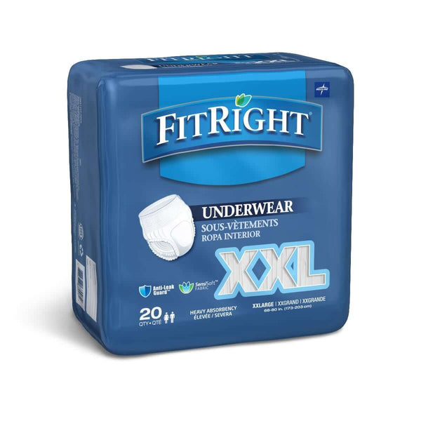 Adult Diapers - FitRight Super Adult Pullups, Medium, 80 per case